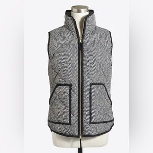 JCrew Printed Quilted Herringbone Puffer Vest EUC Size XXS